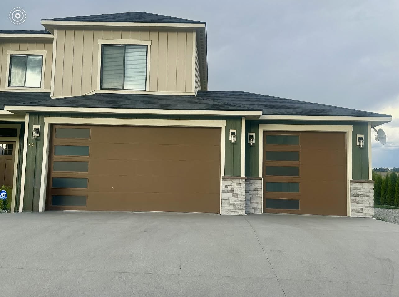 Two-tone modern garage door replacement Wenatchee